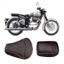 Load image into Gallery viewer, Leatherette Seat Cover Dark Brown With Foam &amp; Button  For Royal Enfield Classic 350 and classic 500