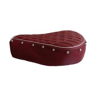 Maroon Seat Cover with Cushion and button  For Royal Enfield Classic Motorcycle