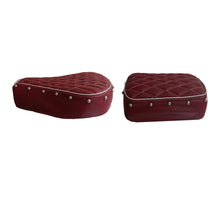 Load image into Gallery viewer, Maroon Seat Cover with Cushion and button  For Royal Enfield Classic Motorcycle