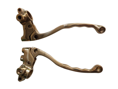 Brass Brake and Clutch Lever set with yoke  For Royal Enfield Bullet Standard ,Electra and Non Disc Models