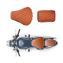 Load image into Gallery viewer, Light Brown Seat Cover with Cushion and button  For Royal Enfield Classic Motorcycle