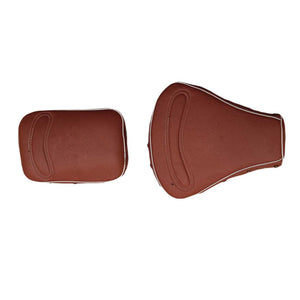 Leatherette Seat Cover Light Brown With Foam and button curve design For Royal Enfield Classic 350 and classic 500